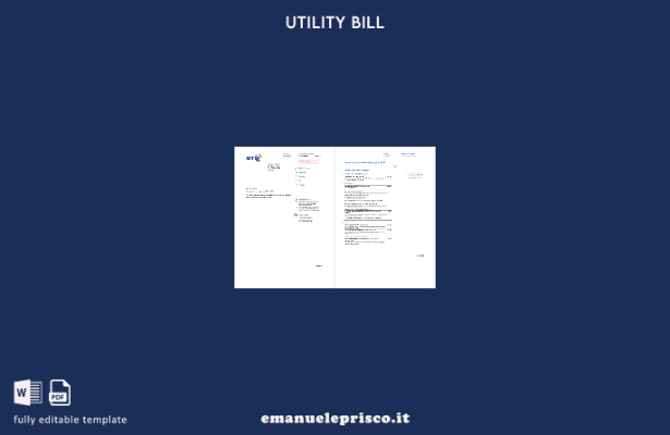 modello di pagine di bollette BT del Regno Unito in stile verificato